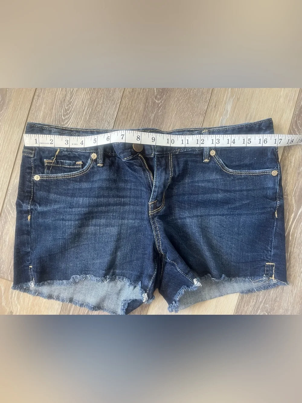Mossimo Supply Co. Dark Blue with faded fabric details Denim Shorts